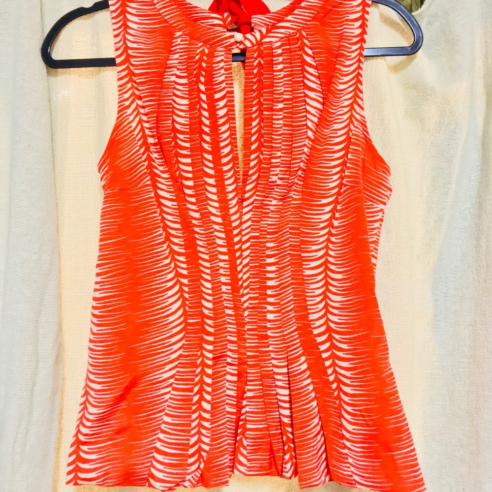 Red/Orange Peplum Top